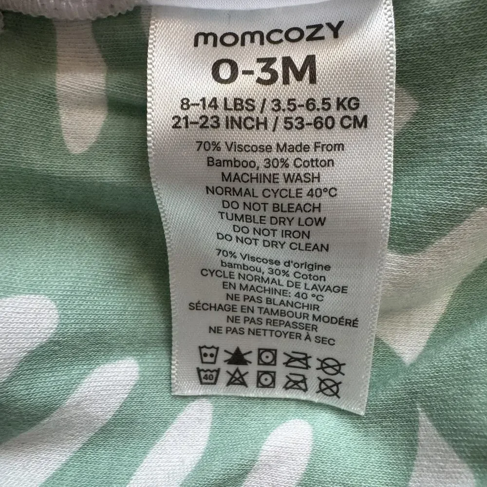 Momcozy 0-3 mo Bamboo Swaddle Wraps Leaf Tropical Print Quiet Soft Closure